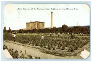 1915 Boy's Garden National Cash Register Factory Dayton Ohio OH Antique Postcard