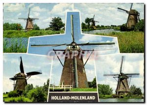 Modern Postcards Hollandse Molen Kinderdijk Windmills wind