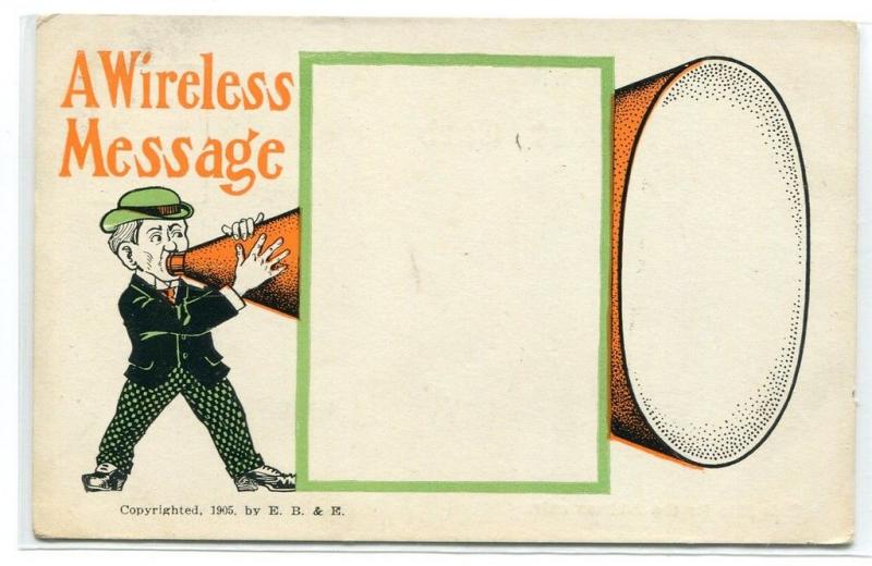 A Wireless Message From An Earlier Age 1905c Vintage postcard