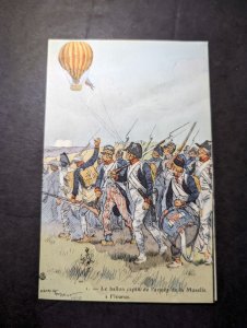 Mint France Aviation Postcard Captive Balloon Army of Moselle Fleurus