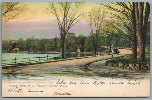 NEWTON CENTRE MA LAKE AVE. ANTIQUE POSTCARD