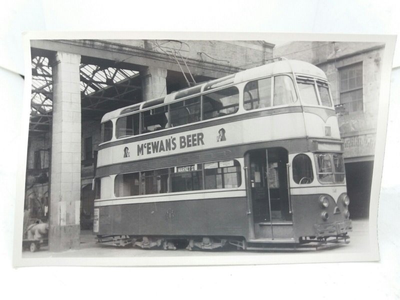 Original Vintage Tram Photo Aberdeen Tram no 141 Market St Mcewans Beer Ad
