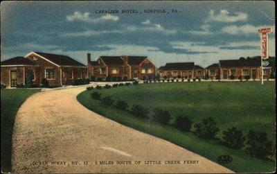 Norfolk VA Cavalier Motel Ocean Highway Rt 13 Old Postcard