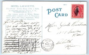 WASHINGTON, DC ~ 1928 ~ Dining Room HOTEL LAFAYETTE  Postcard