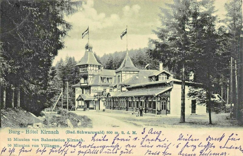 BURG GERMANY~HOTEL KIRNACH~1904 PHOTO POSTCARD