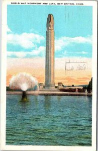 Postcard MONUMENT SCENE New Britain Connecticut CT AK1214