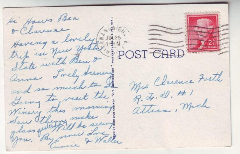 PC48 JLs postcard 1957 keuka college students ny finger lake