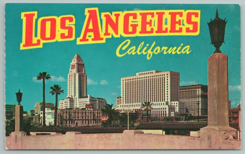 Los Angeles California~Civic Center Skyline~Standard Chrome Postcard