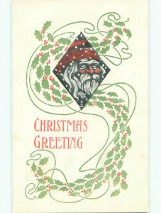 Unused Divided-Back BLACK AMERICANA - CHRISTMAS SANTA WITH BLACK FACE o2806
