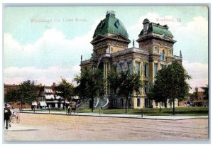 Rockford Illinois IL Postcard Winnebago Co. Court House Danbury CT 1910 Antique