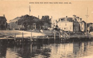 H76/ Lewes Delaware Postcard c1920s United States Post Office from Water 109