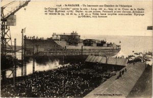 CPA AK Le Cuirassé LORRAINE le lancement ST-NAZAIRE SHIPS (703977)