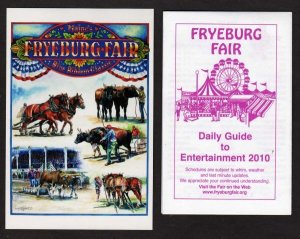 ME Fryeburg County Fair Horses Pulling MAINE Postcard + Guide Booklet