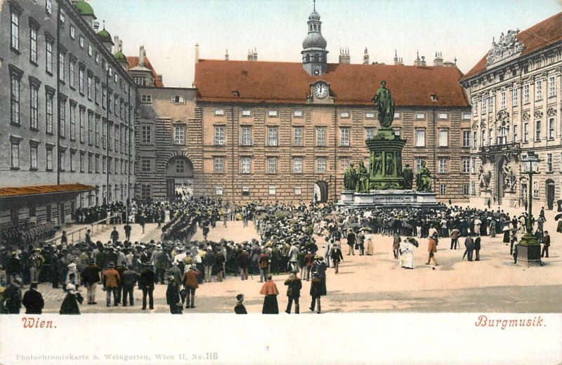 Austria Vienna city music parade 1900s undivided back postcard