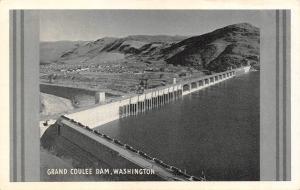 WA, Washington         GRAND COULEE DAM            Black & White Framed Postcard