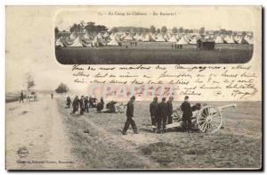 Old Postcard Militaria At Chalons camp in battery