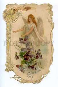 3091646 Winged GUARDIAN ANGEL Violets Vintage ART NOUVEAU RARE