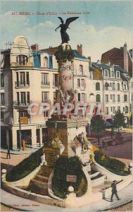 Old Postcard Reims Erlon Square Fountain Sube