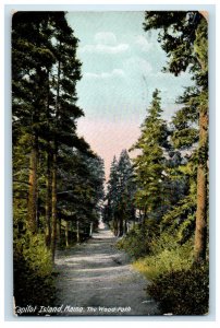 1908 The Wood Path Dirt Road Boothbay Harbor Capitol Island Maine ME Postcard 