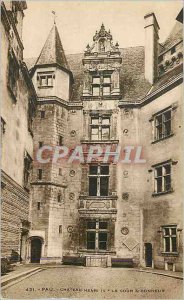 Old Postcard Pau castle Henri IV courtyard of honor