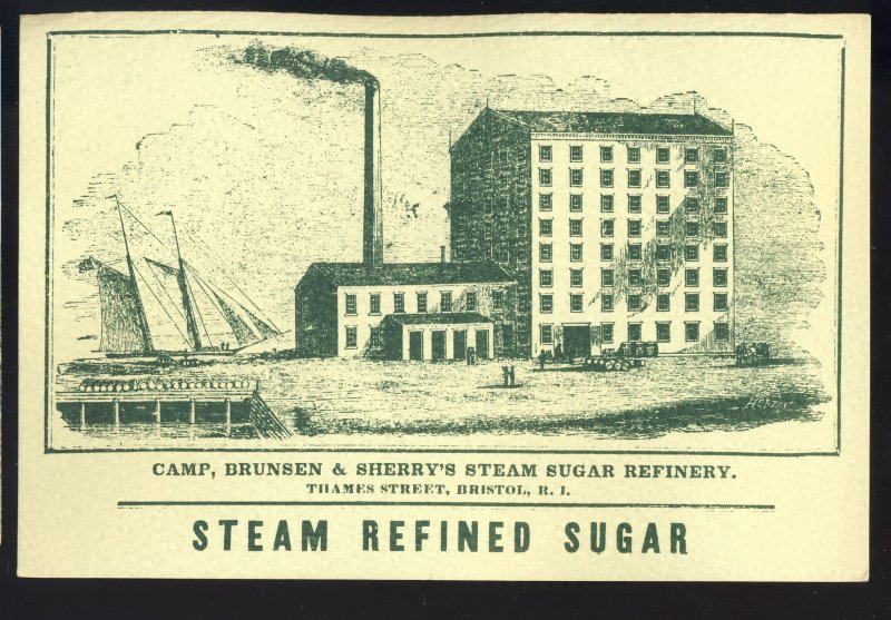 Bristol, Rhode Island/RI Postcard, Steam Sugar Refinery, Historical Society