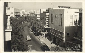 israel palestine, HAIFA, Herzlstreet, Car (1950s) Palphot 628 RPPC Postcard