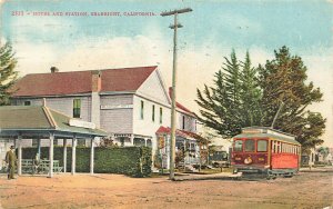 Seabright CA Hotel & Trolley Station 1922 Postcard