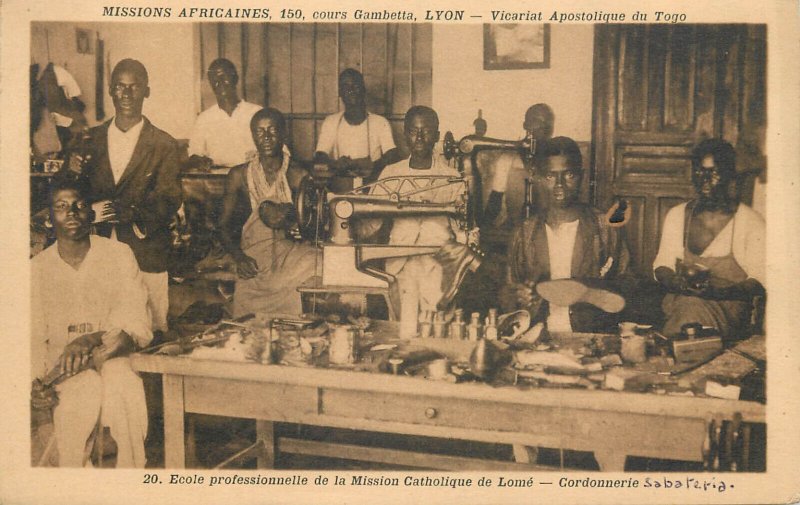 Togo vocational school of the Catholic Mission of Lome natives shoe repair