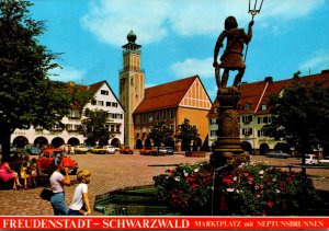 Germany Freudenstadt Schwarzwald Marktplatz mit Neptunsbrunnen