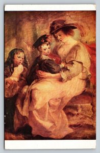 Portrait of Hélène Fourment & her Children by Paul Rubens Vintage Postcard 1263