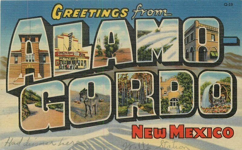 New Mexico Alamo Gordo large letters multi View Teich Southwest Postcard 22-1812