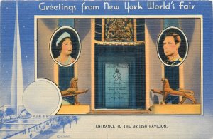 1939 New York World's Fair UK Royalty Miller British Pavilion postcard 25-2541