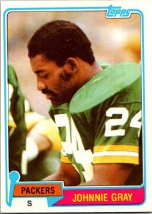1981 Topps Football Card Johnnie Gray Green Bay Packers sk10360
