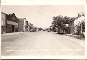 RPPC Looking North on Main Street, Atkinson NE c1948 Vintage Postcard V71
