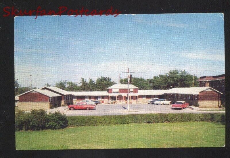 BRISTOW OKLAHOMA ROUTE 66 THURMAN;S MOTEL OLD CARS VINTAGE POSTCARD