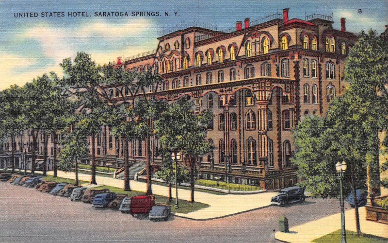 United States Hotel, Saratoga Springs, New York, Early Postcard, Unused