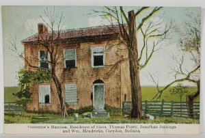 Corydon Indiana Governor's Mansion Res of Posey Jennings Hendricks Postcard R19