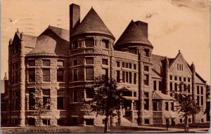 Postcard Public Library in Toledo, Ohio