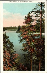 View Overlooking Spirit Lake ID Vintage Postcard B80