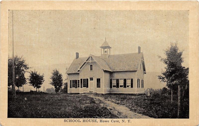 Cobleskill-Howe Cave New York~School House~Small Bell Tower on Roof~c1920s PC