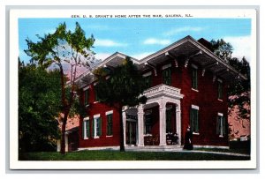 US Grant Postwar Residence Galena Illinois IL UNP Linen Postcard O20