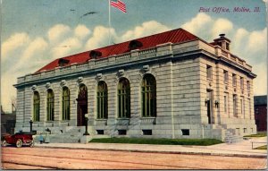 Vintage 1914 Post Office Moline Illinois IL Antique Postcard