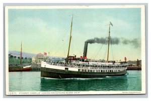 Vintage 1900's Postcard Steamer Cabrillo Leaving for Santa Catalina California