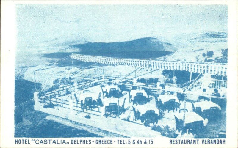 Delphi? Delphes Greece Hotel Castalia Postcard