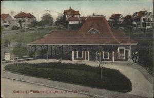 Winthrop MA RR Train Station Depot c1910 Postcard #2