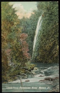 Lower Falls, Pagsanjan River, Manila, Philippines. Vintage postcard. Unposted