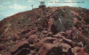 Vintage Postcard 1910's Panorama Of Summit Sentinel Of Pikes Peak Colorado CO