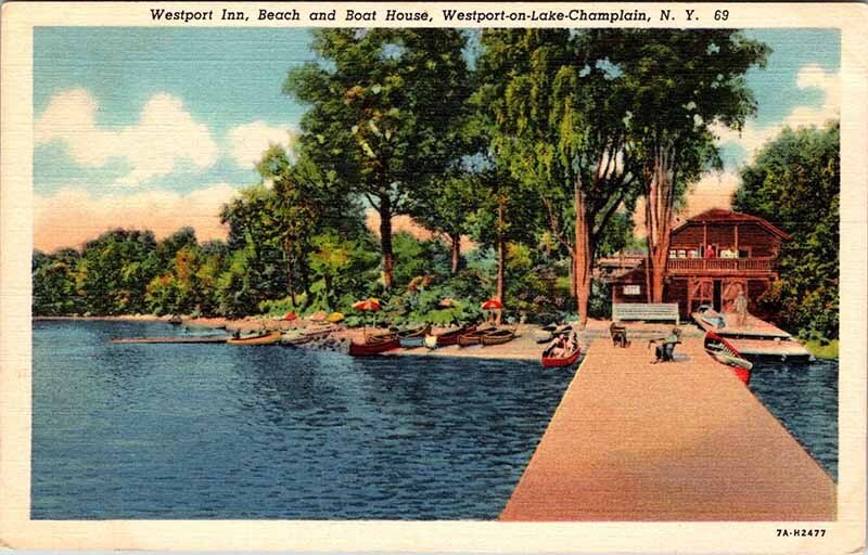 Postcard BOAT SCENE Lake Champlain New York NY AL7310