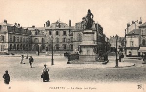 Vintage Postcard La Place Des Epars Chartres France