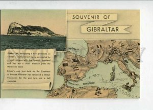 3147439 UK Souvenir of GIBRALTAR map Vintage postcard